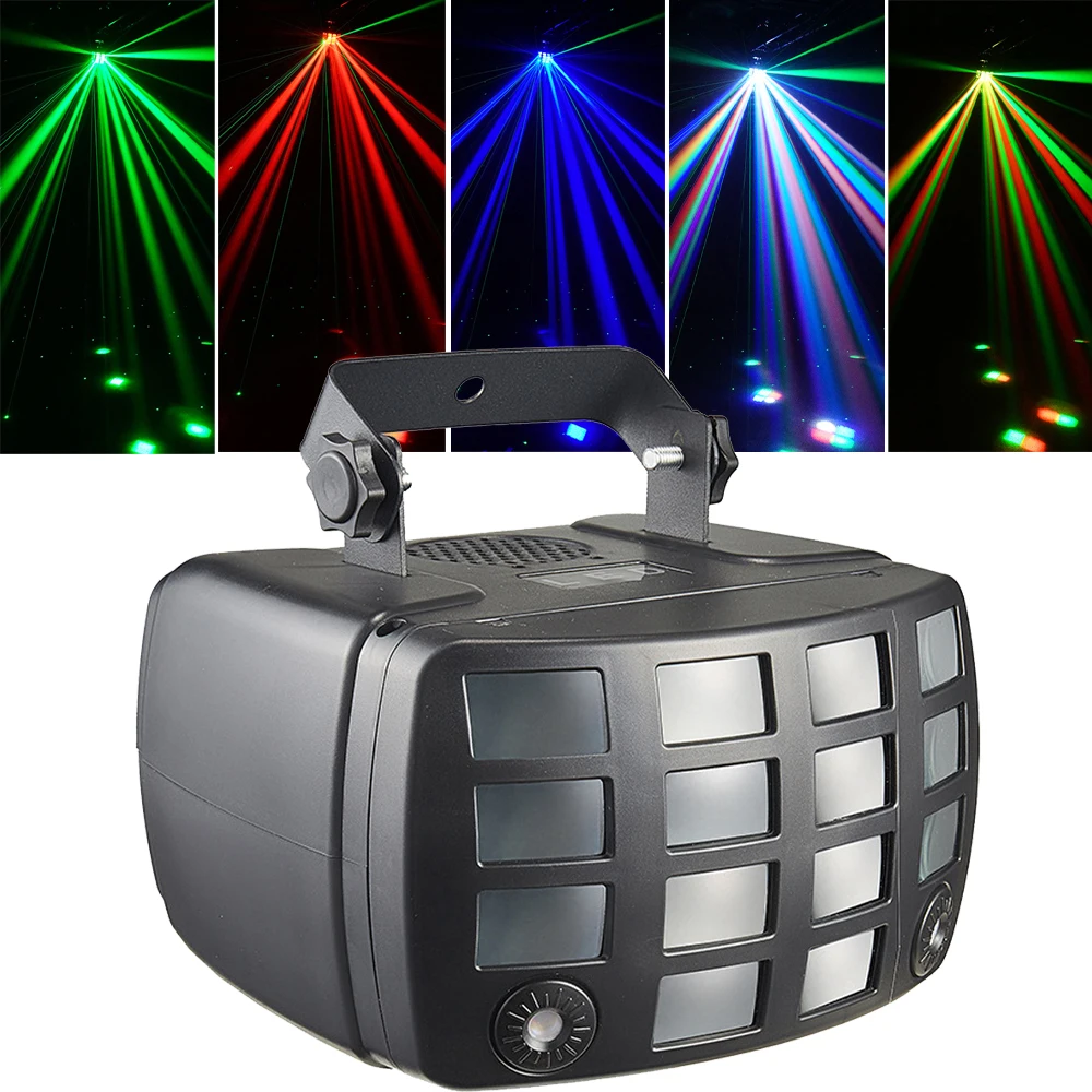 DMX Butterfly Laser Light 30W RGBW 4IN1 LED Butterfly Effect Lighting LED Stage DJ Laser Light with Remote for Disco Party Show