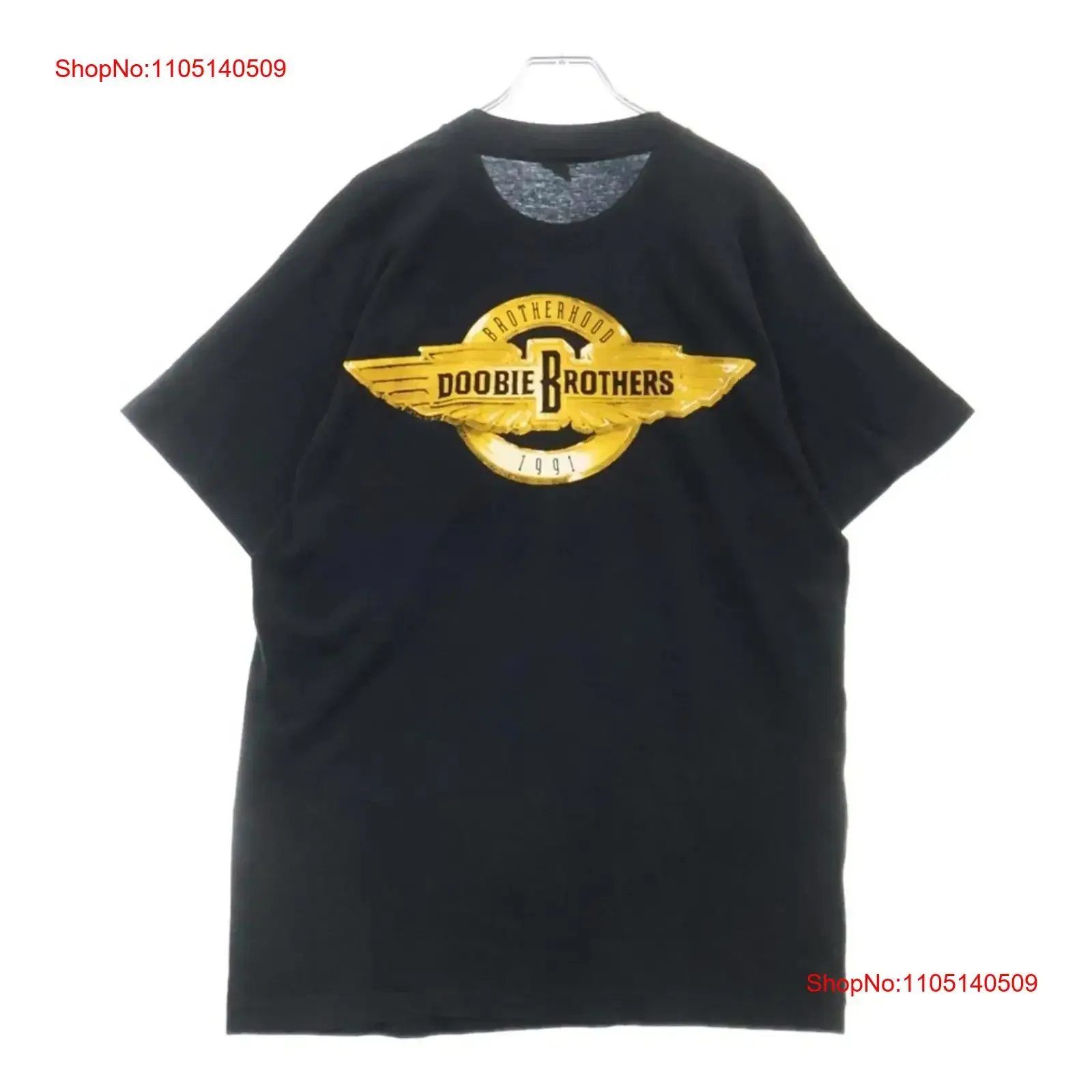 

ВИНТАЖНАЯ футболка DOOBIE BROTHERS 90-х годов, черная винтажная стираная эластичная универсальная модная мягкая футболка с рисунком для повседневной носки унисекс