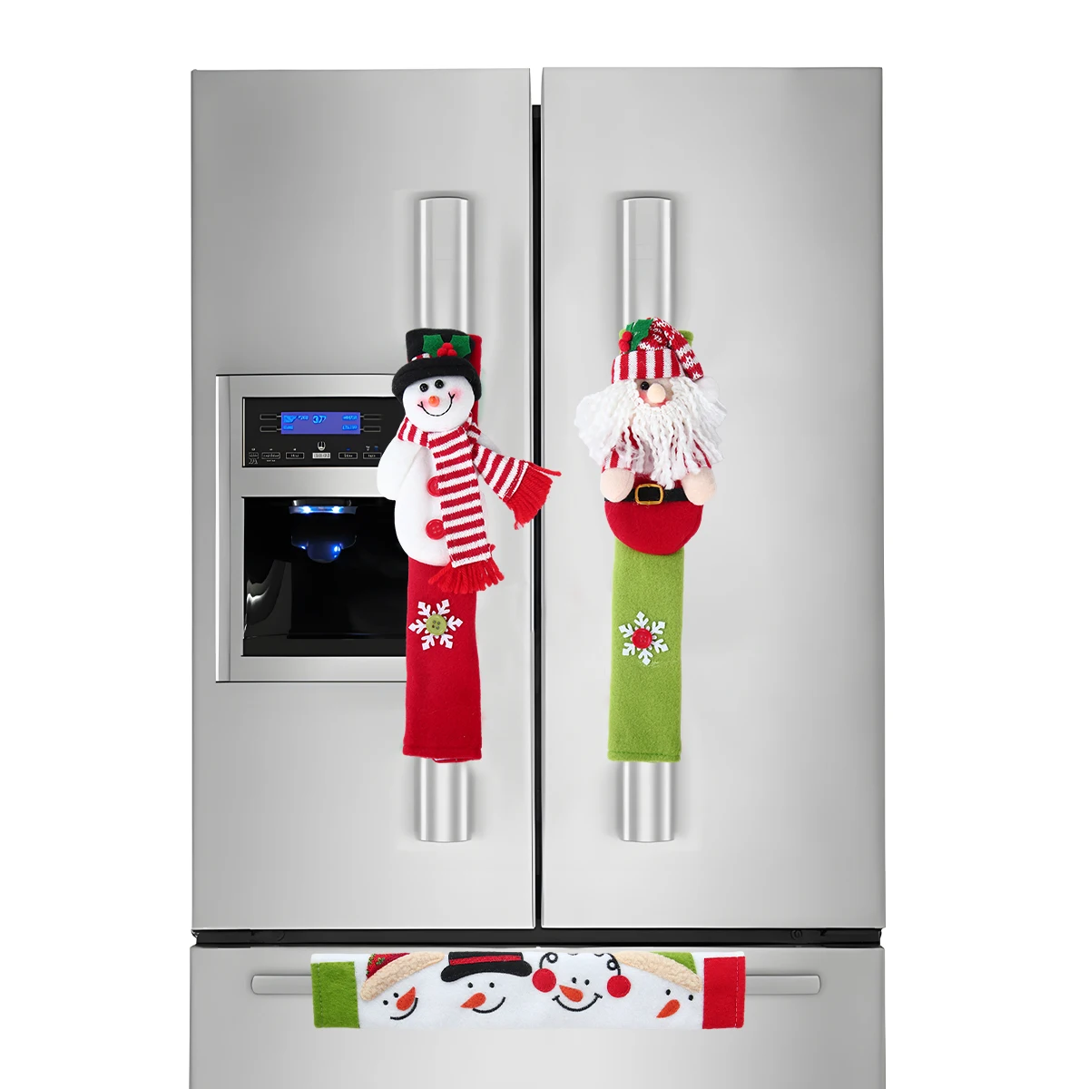 

3pcs Christmas Refrigerator Door Handle Cover Santa Claus Snowman Handle Cover Merry Christmas Decoration For Home Xmas Gift