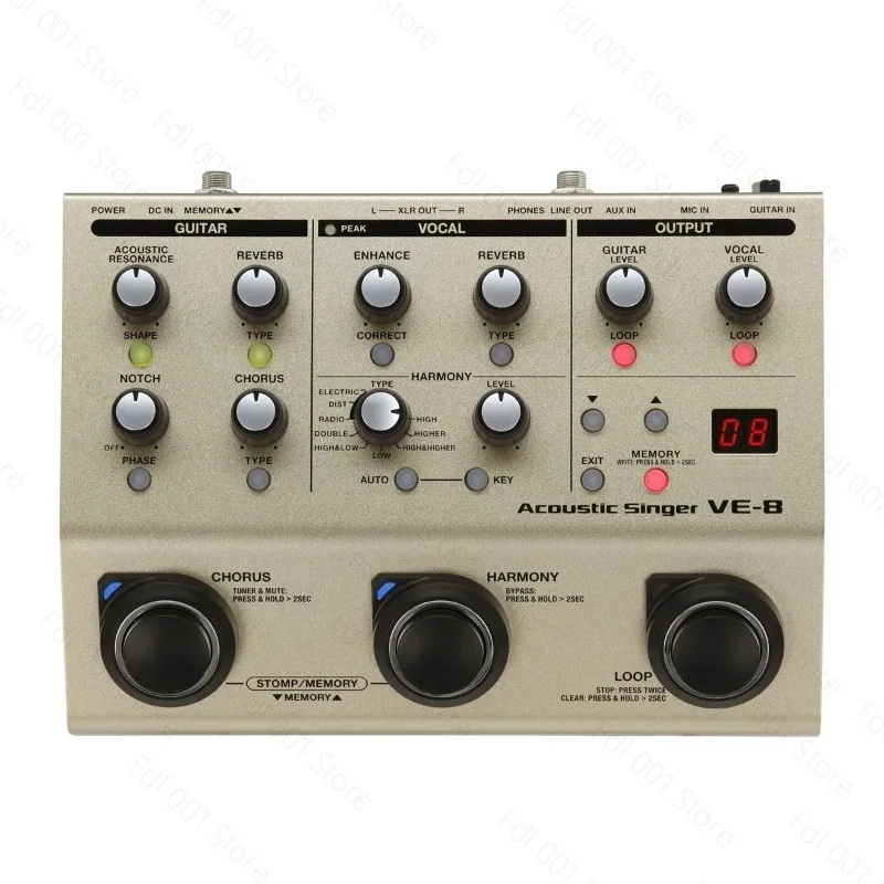 Vocal Effects Processor Pedal for Acoustic Guitar VE Series VE-8 VE-500 VE-20 Harmony Multi Effects Box with Live Settings