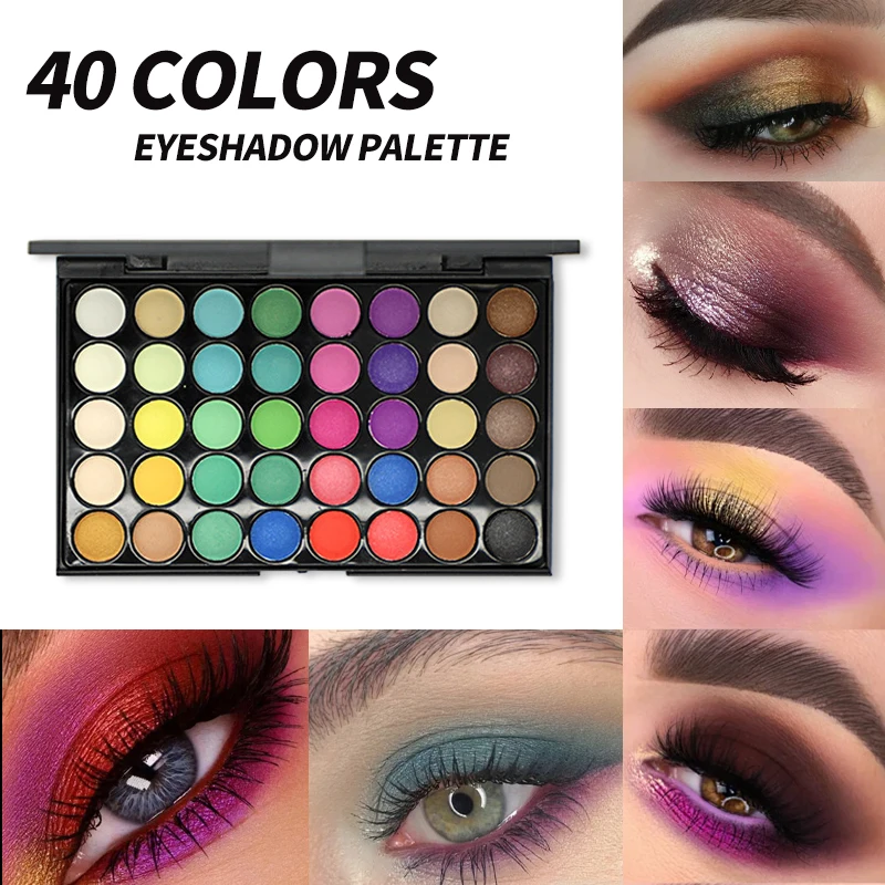 40 Color Matte Eyeshadow Palette Glitter Eye Shadow Waterproof Long Lasting Makeup Pallet Shimmer Fashion Make-up for women