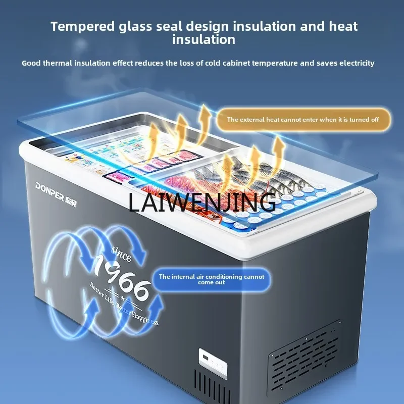 SGF commercial horizontal display freezer glass door frozen fresh-keeping cabinet