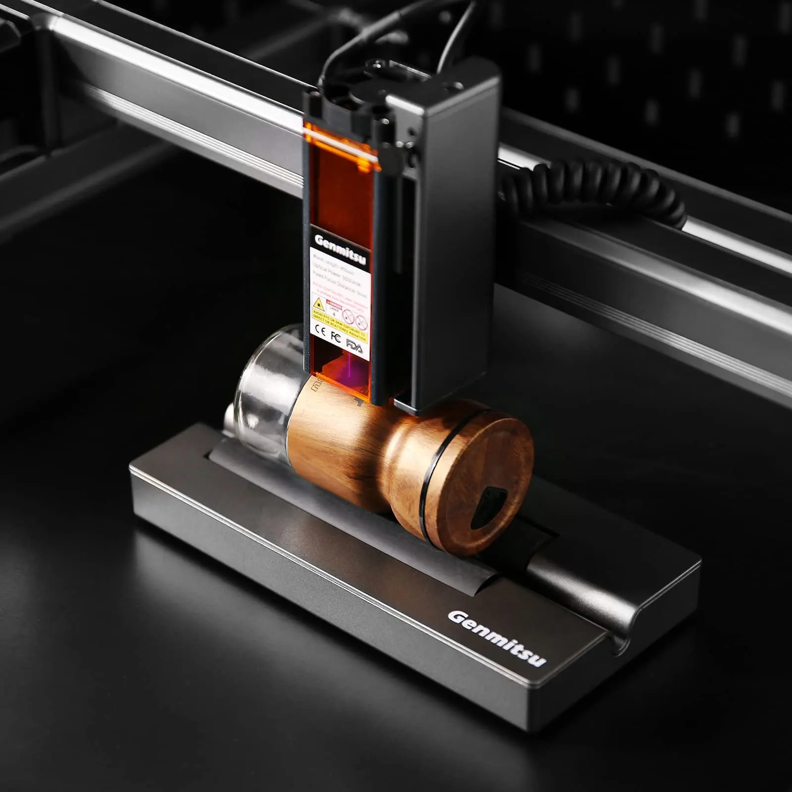 Genmitsu Jinsoku Laser Rotary for Laser Engraver Cutter, Laser Rotary Roller Attachment Engraving Module