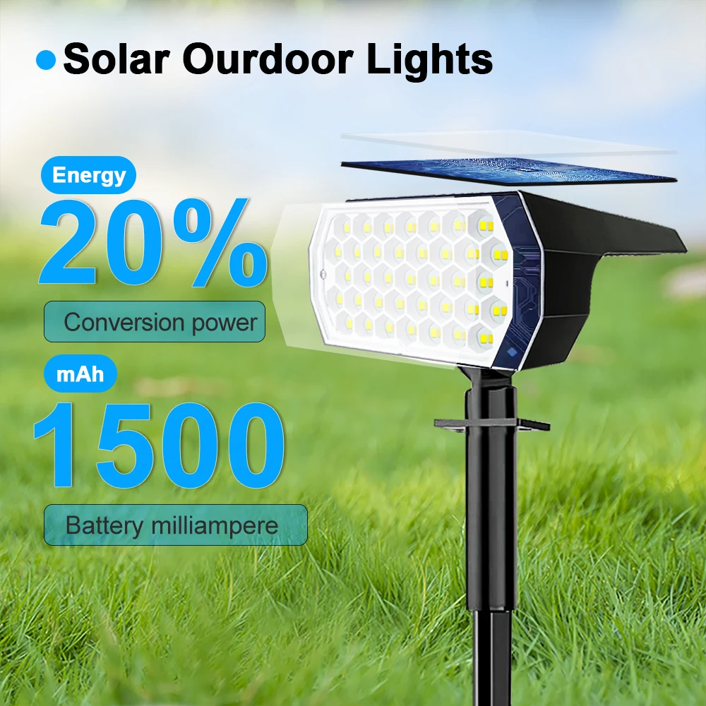 Garden 74 LED Solar Landscape Spotlights Outdoor 37 LED RGB Solar Powered Wall Lamp Waterproof Front Door Backyard Garage