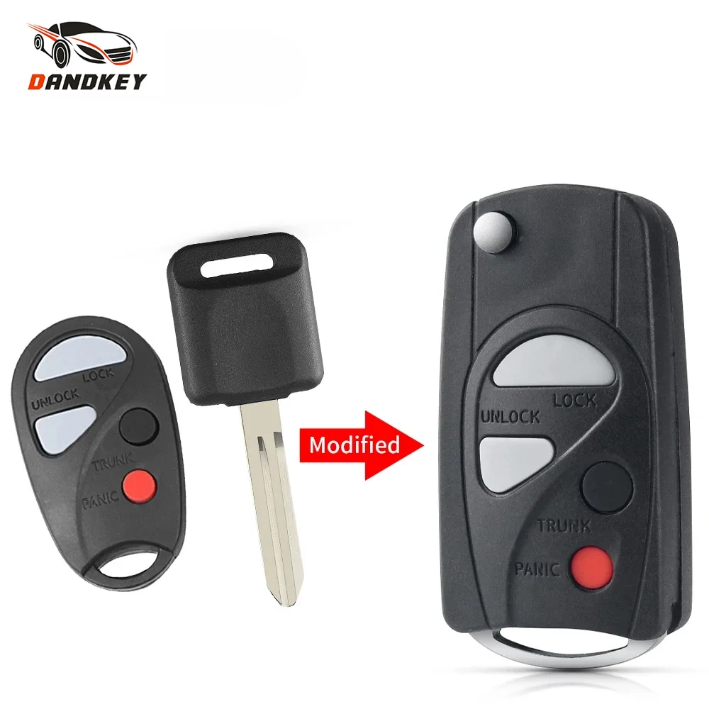 Dandkey Modified Remote Car Key Shell Fob 4BNT Case For Nissan Sunny Infiniti Sentra Maxima i30 G20 2000 2001 2002 2003 2004