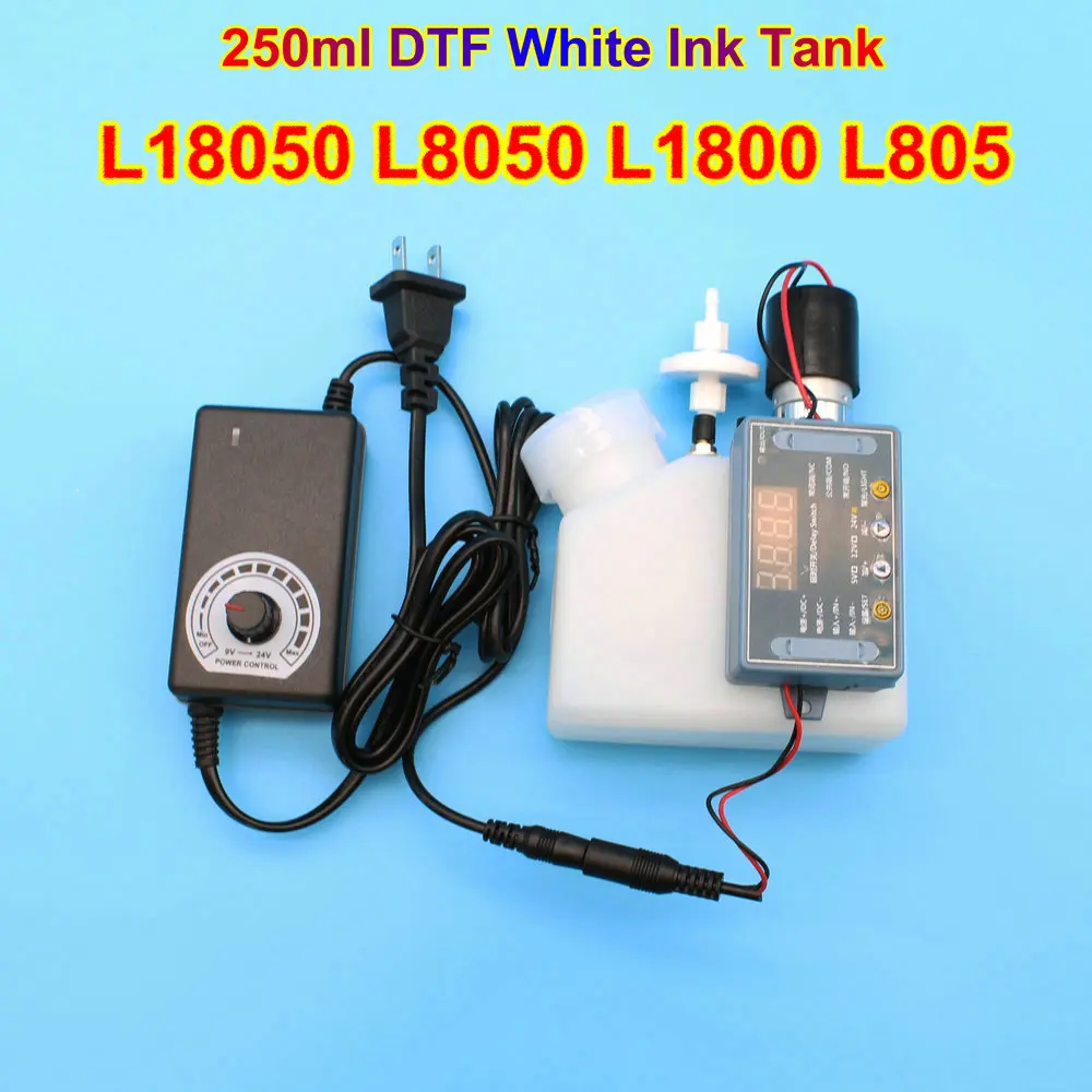 

L18050 L8050 DTF White Ink Tank With Stirrer Timer Adjustable Voltage Power Supply For DTF Printer For Epson L1800 L805 250ml