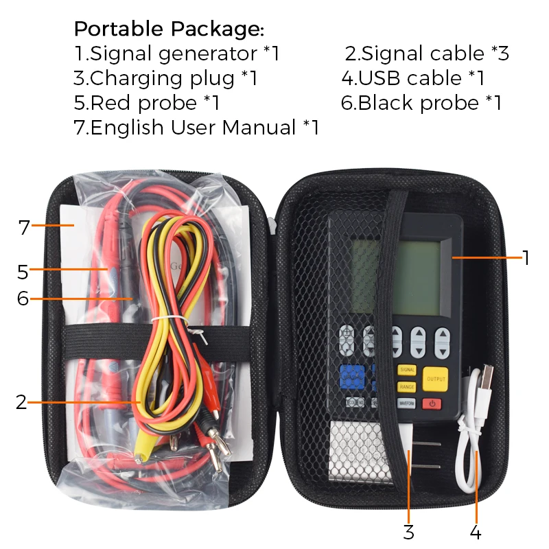 Multifunctional Portable 4‑20mA Signal Generator Process Calibrator Voltage Current Thermocouple PT100 RTD Simulator for PLC
