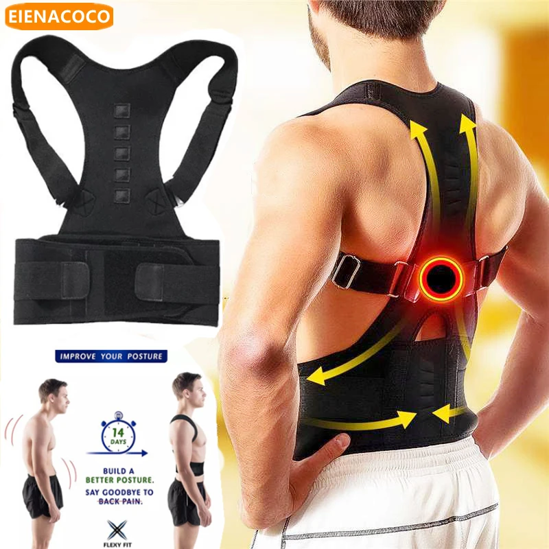 New Back Waist Posture Corrector Adjustable Belt Lumbar Brace Spine Support Adults Vest Trainer Comfortable Relieve Back Pain