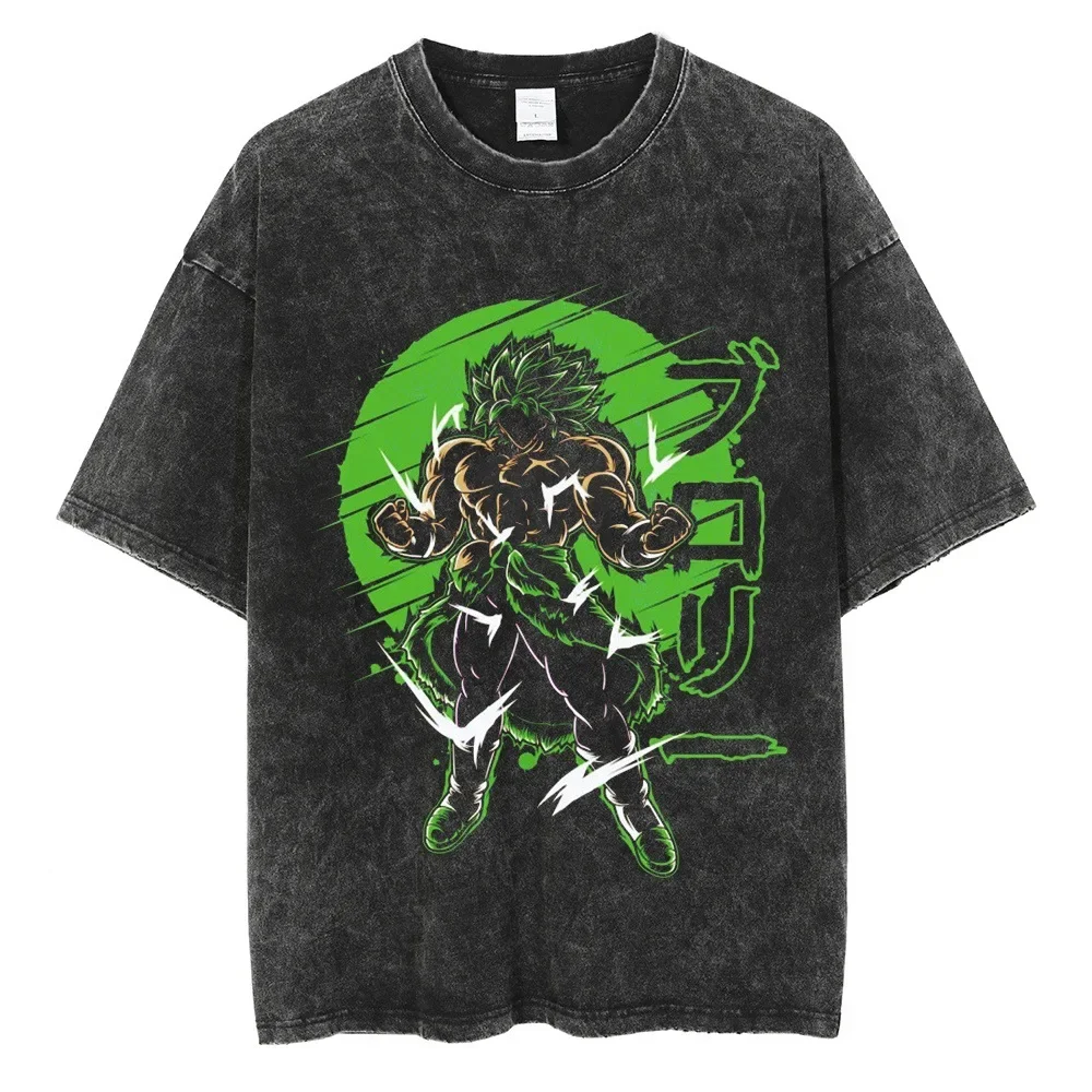 

Dragon Ball T Shirt for Vintage Hip Hop Anime Printed Graphic Washed T-shirt Casual Cotton Summer Short Sleeves Street Unisex