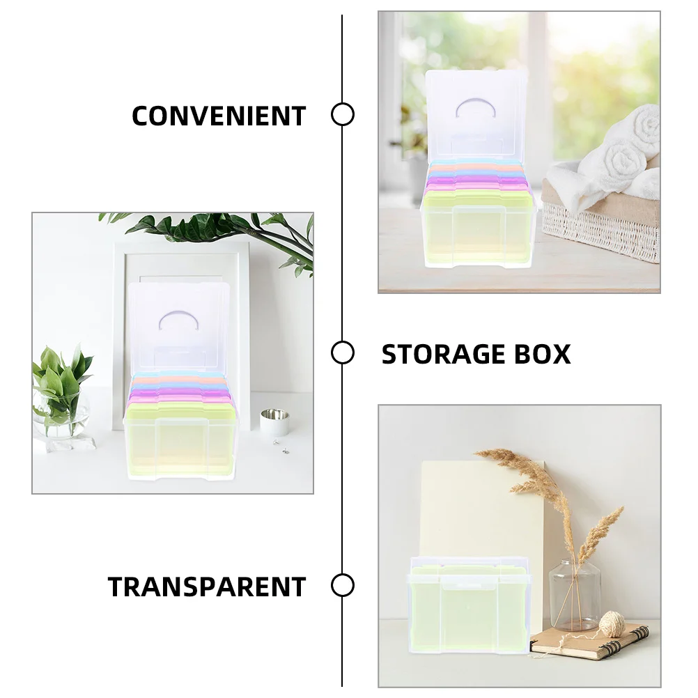 Photo Storage Box Boxes Stamp Container Photos Holding Case Household Plastic Organizer