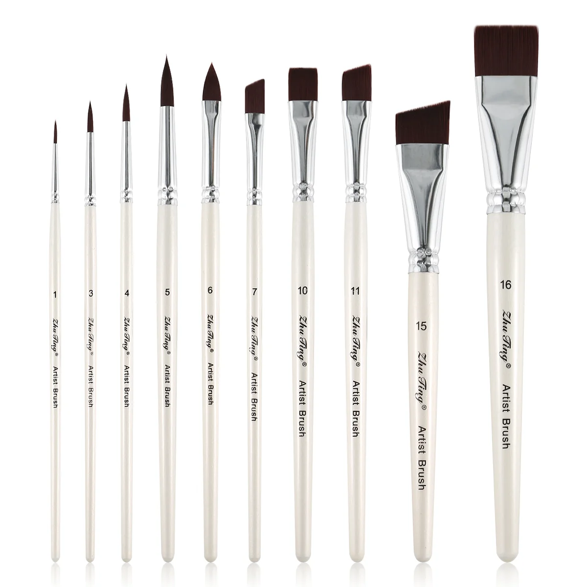 Pincel de pintura facial branco, pincel de qualidade profissional, conjunto de pincéis para pintura facial, aquarela, pintura a óleo acrílica