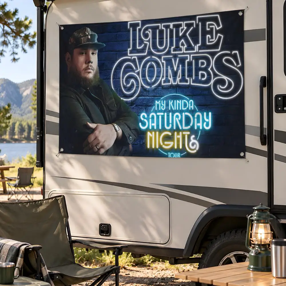 Singer Country Luke Combs Flags Fan Flag Banner Wall Hanging Outdoor Yard Camping Dorm Garage Party Home Decor Gift