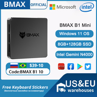BMAX B1 Mini PC | Win11 Pro | Intel N4000 | 8+128GB | Dual-Band WiFi | 4K@60Hz | Ultra-Slim | Silent Office/Home