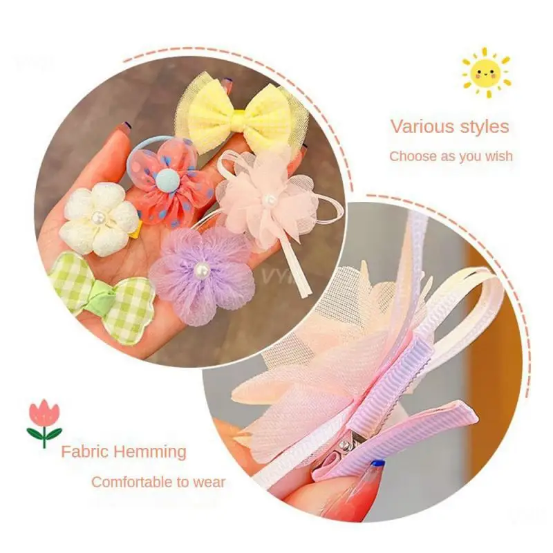 1/3/5SETS Hair Bangs Clip Bow Hairpin Flower Haircard