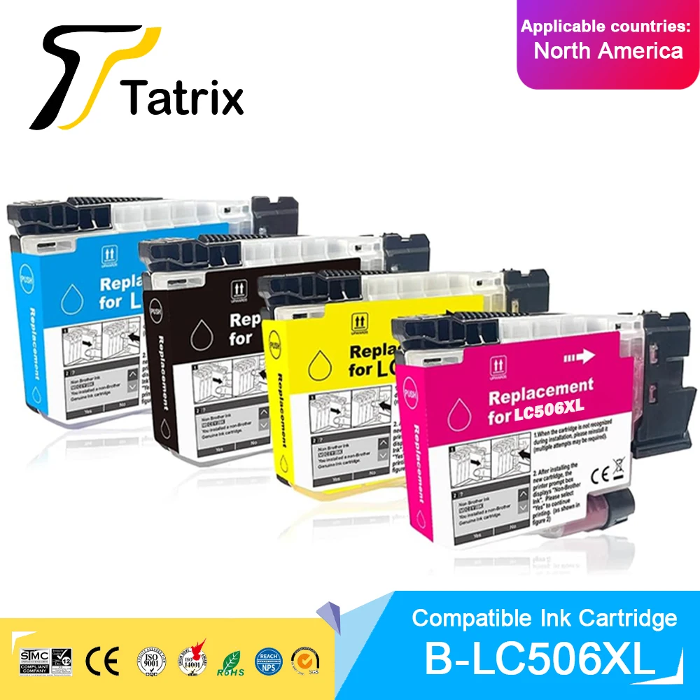 Tatrix High Capacity LC506XL LC-506XL Compatible Ink Cartridge For Brother MFC-J4355DW/MFC-J4555DW/MFC-J4557DW/MFC-J6560 Printer