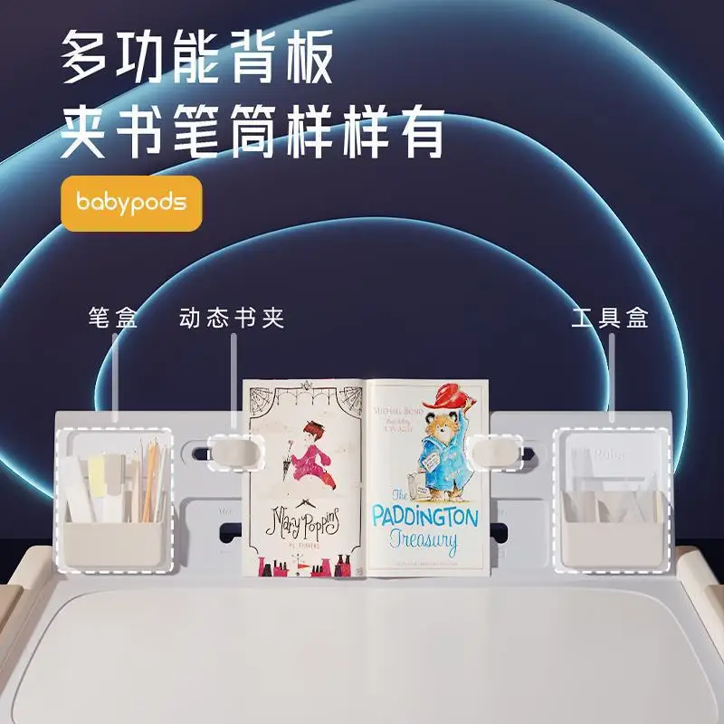 BabyPods Multifunctionele bouwsteentafel voor jongens en meisjes, studeertafelstoelen, speelgoedtafel voor kinderen met grote deeltjes