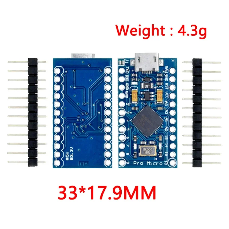 Pro Micro ATmega32U4 5V 16MHz Original Chip Replace ATmega328 Pro Mini With 2 Row Pin Header