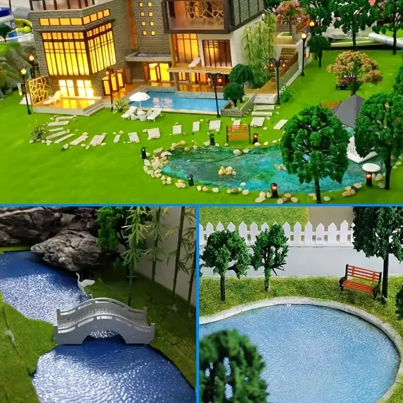 Foglio di Pvc trasparente modello di superficie dell'acqua carta modello per il fiume modello che fa la scena dei laghi decorati pieghevoli Diorama all'aperto