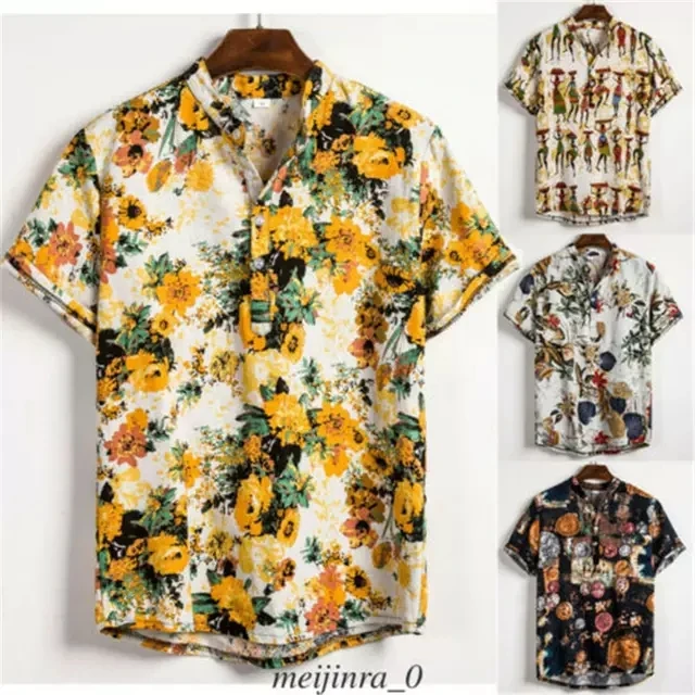 

Men's Floral ort Sve irt 2023 Summer Faion Urban Loose Fit Printed Wior Collar Youth Clothing Casual irt
