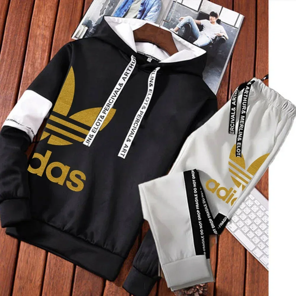 Luxus bedruckte Herren Trainings anzüge lässig Sweatshirt Jogging hose einfarbig Windschutz Designer Outdoor Sport warme Outfits