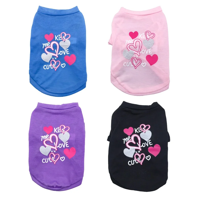 Summer Pet T-shirt Puppy Sweatshirt Dog Clothes Breathable Soft Cotton Clothes for Small Medium Dog Cats Outfits Ropa Perro