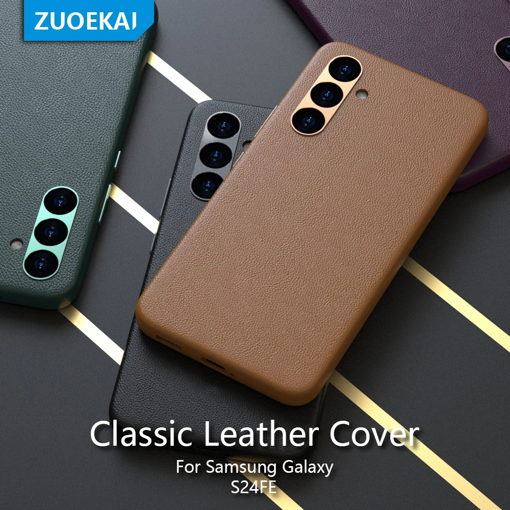 Leather phone case for samsung Galaxy S24 FE S24 Plus S24 Sense of luxury S24 Ultra S23 Ultra S24FE S23 solid color Full Cover