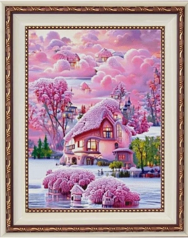 

Наборы для вышивания крестиком: рукоделие, рукоделие своими руками, хлопковый канвас - Романтический дом 53-68, набор для вышивания крестиком