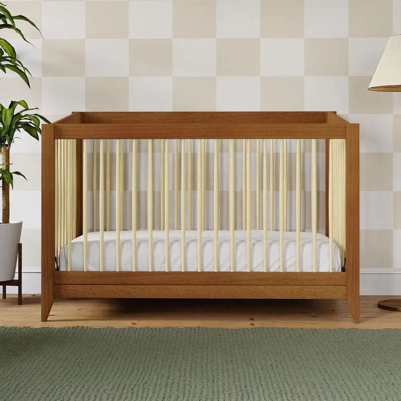 

Sprout 4-in-1 Convertible Crib with Toddler Bed Conversion Kit in Chestnut and Natural, Greenguard Gold Certified