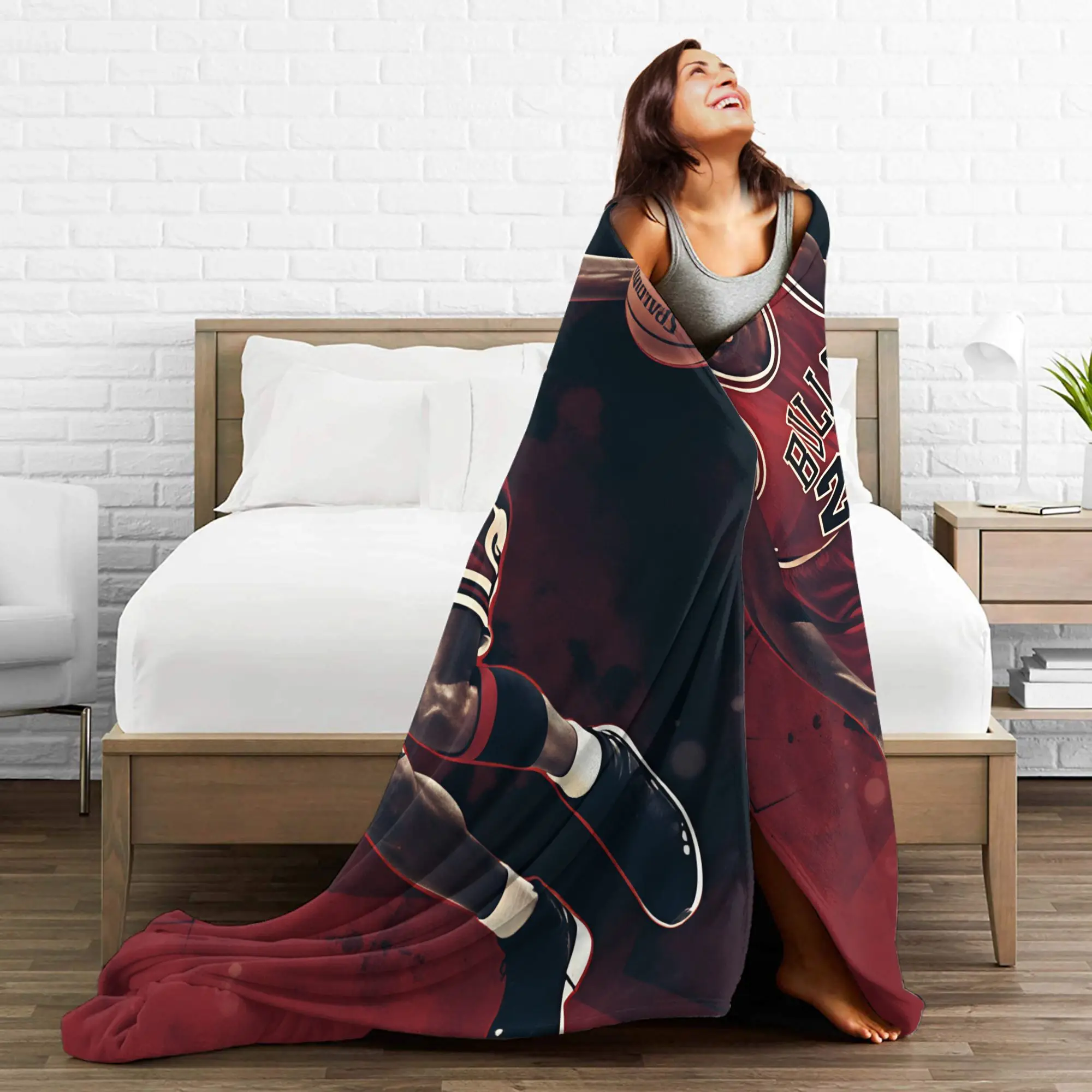 Basketball Michael J-Jordan Blankets Adults Girls  Flannel Throw Blanket For Home Decor Comfortable Quality Bedspread Gift Idea view 4