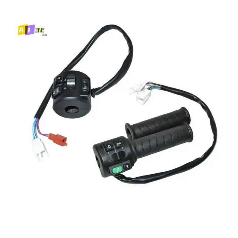 A03E-Handle Throttle Accelerator With Three Speed/Reverse/Parking/Horn/Light Function For E-Scooter Motorcycle Moped