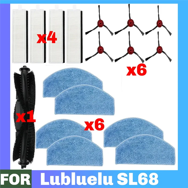 A21F-For Lubluelu SL68 فراغ استبدال أجزاء الأسطوانة الرئيسية فرشاة جانبية فلتر HEPA ممسحة القماش الملحقات يناسب