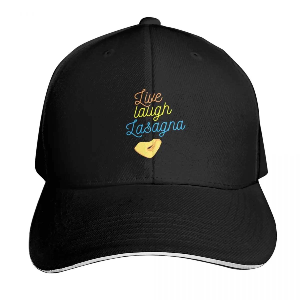 Live Laugh Lasagna - Positive Italian Kitchen and Lasagna Lovers Baseball Cap Men Women Casual Summer Sport Sun Cap