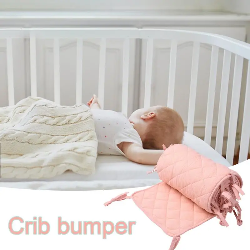 Crib Side Padding Liner Breathable Crib Bumpers For Girls Skin-friendly Crib Bumper Shield Crib Bumper Covers Children Protector