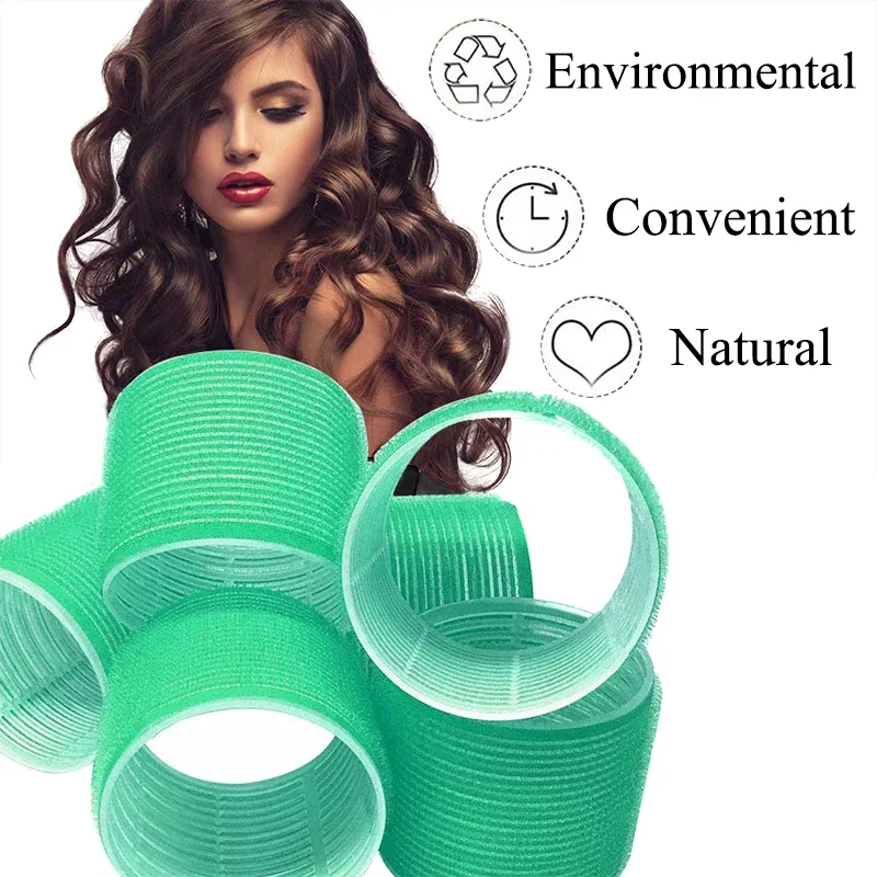 6pcs Hair Rollers Self-Adhesive Hair Curlers Lazy Curler Styling Curling Ribbon Hair Roller Heatless Curling Rod Headband C0023A