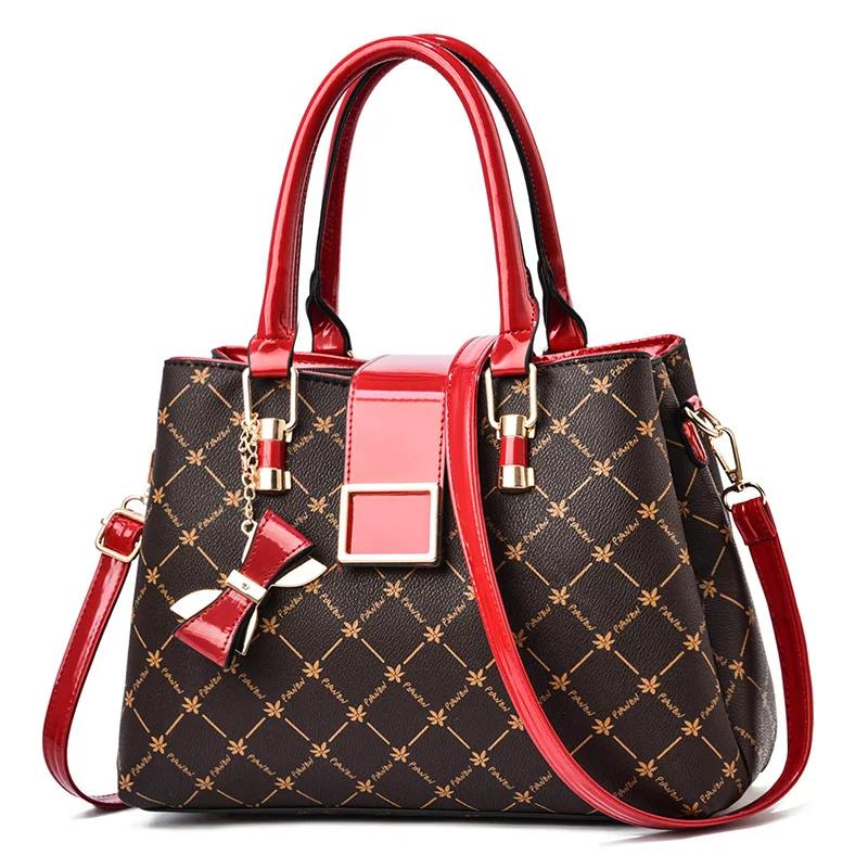 Fashion Printed Women'S Handbag Large Capacity Color Blocked Shoulder Bag Classic Retro Crossbody Bag Urban Delivery Tote Bag
