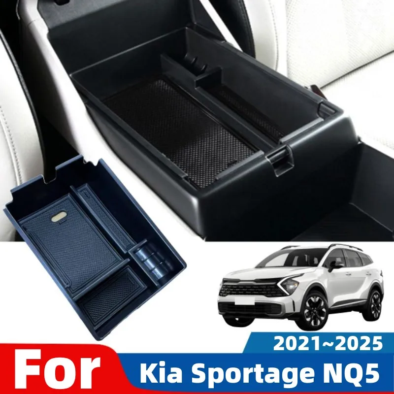 Für Kia Sportage NQ5 2021 2022 2023 2024 2025 Auto Armlehne Versteckte Lagerung Box ABS Organizer Fall Aufräumen Box innen Zubehör