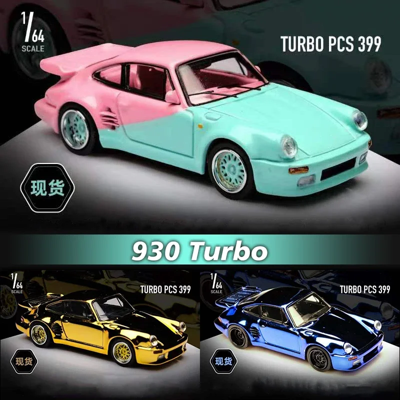 

Master 1:64 930 Turbo Black Bird Chrome Gold Blue Pink Diecast Diorama Car Model Collection Toy