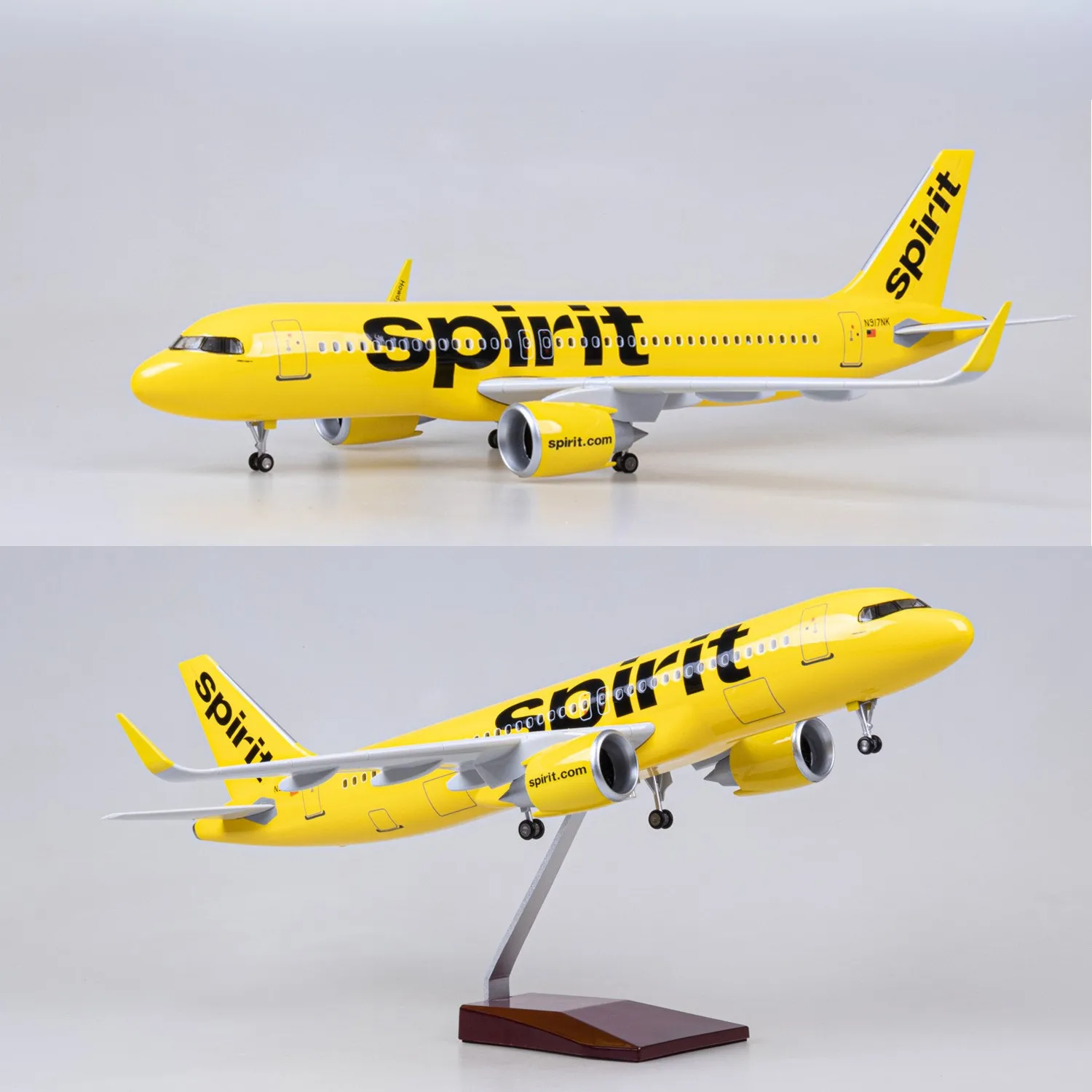 1/85 Large Scale 47cm Spirit A320 Diecast Resin Airplane Model Kit with Stand for Adult Aviation Souvenir Gift or Boys Plane Toy