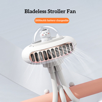 New Stroller Fan Rechargeable Portable Folding Electric Fan 2000mAh 12 hours USB Desktop Handheld Clip Fan Ventilator Cooler