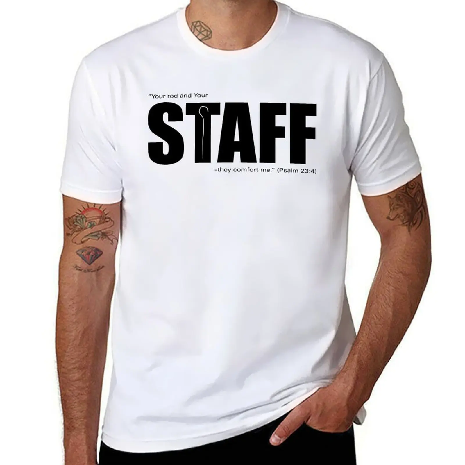 

STAFF (Psalm 23:4 Shepherd) shirts T-Shirt g man t shirts for men t shirts for man cotton funny T-Shirt