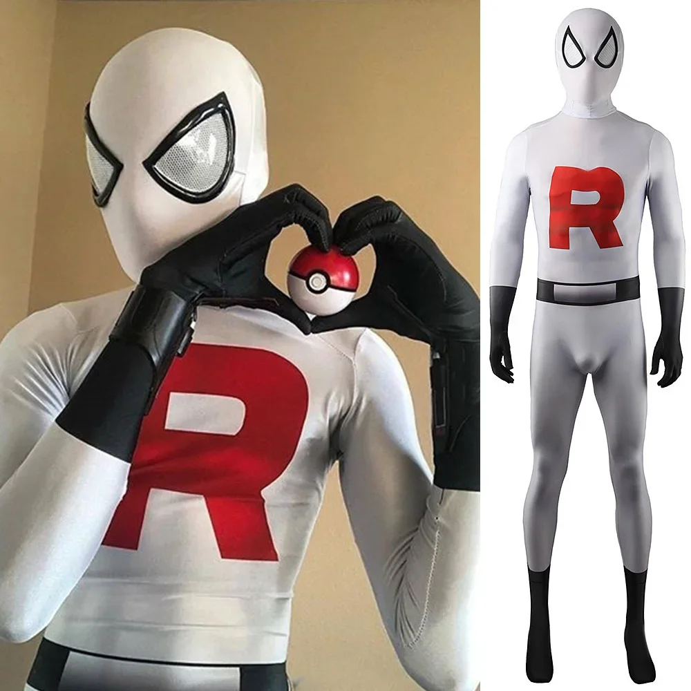 

Anime Team Rocket Superhero Cosplay Costume Spandex Zentai Suits Superhero Bodysuit Jumpsuit Halloween Costume Cosplay Adult