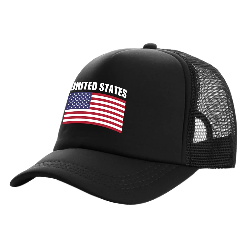 

United States Flag Printed Trucker Hat Unisex Men Women Adjustable Mesh Cap Outdoor Sports Travel Casual Sun Baseball Cap