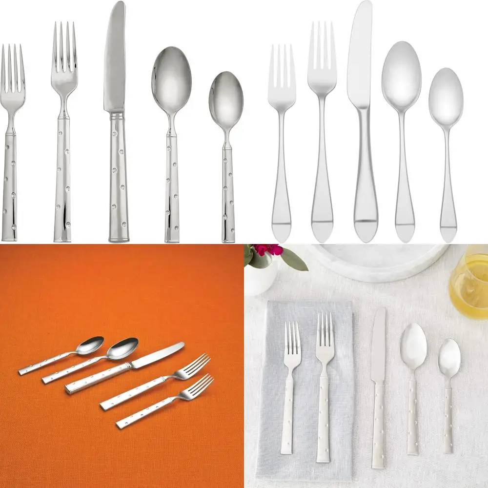 

Kate Spade New York Larabee Dot 5-Piece Flatware Set, 0.9 LB, Metallic Finish