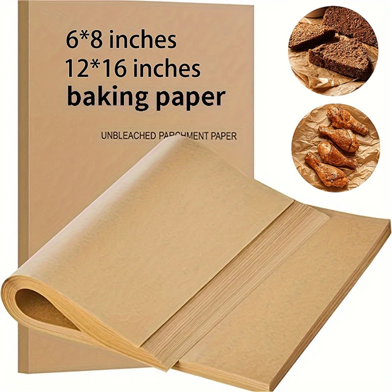 150 Hojas Papel Para Parrilla Antiadherente Y Resistente A La Grasa - Papel De Hornear Rectangular 30x20 Cm, Marrón, Para Cocina Y Barbacoa