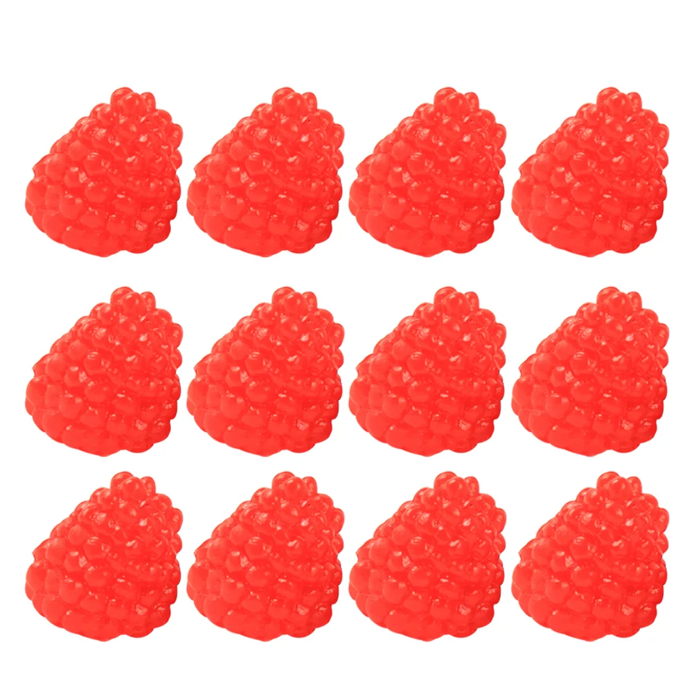 16 Pcs Artificial Red Berry Simulation Fruit Model Decor Lifelike Raspberry False