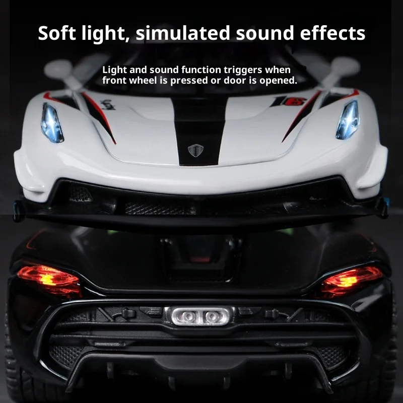 1:32 ケーニグセグ ペイントエディション - リアルなダイキャスト合金製カーモデル サウンド＆ライト機能付きおもちゃ スタイリッシュな車両 デスクデコレーション