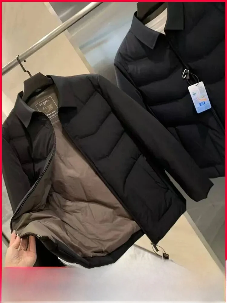 

Men's down Jaet Milk Silk 90 White Du down Mixed Fabric Fill Zipper Sle Casual Warm Windproof Regular Fit Long Sve