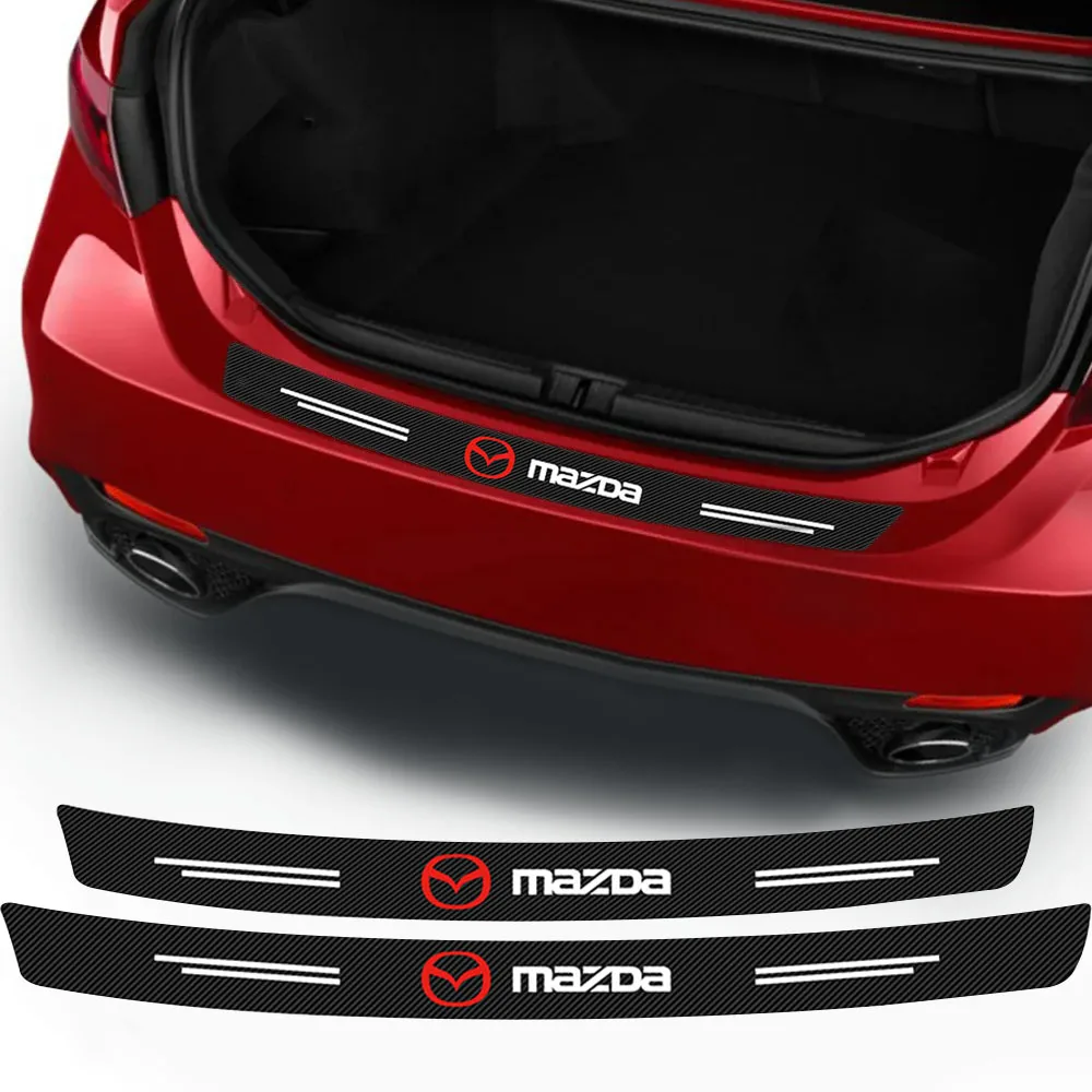 Carbon Fiber Car Rear Bumper Trunk Guard Protected Stickers For Mazda 2 3 4 5 6 7 8 ATENZA Axela 5 6 323 RX8 CX6 CX5 CX4 MX3 MX5