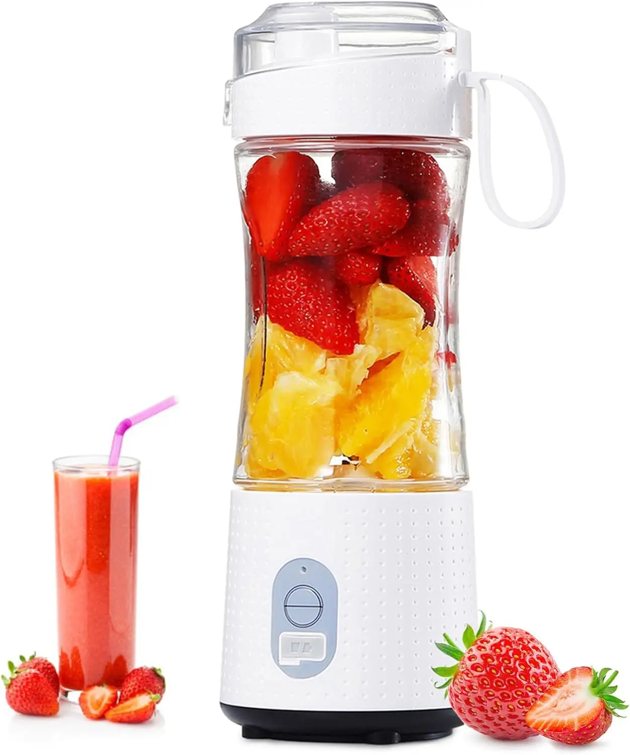 

Mini Portable Smoothie Juice Blender 380ml Small Fruit Juicer Cup - Personal Size Blenders with Rechargeable USB for Kitchen,