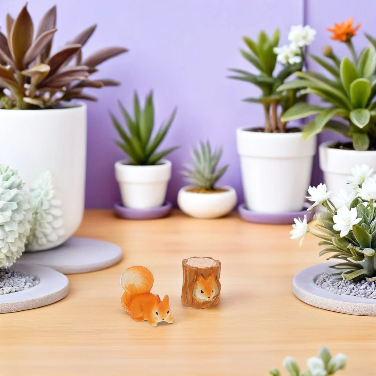 

7Pcs Mini Squirrel Resin Ornaments Realistic Forest Animal Garden Lawn Decorations DIY Moss Landscape Christmas Village Decor